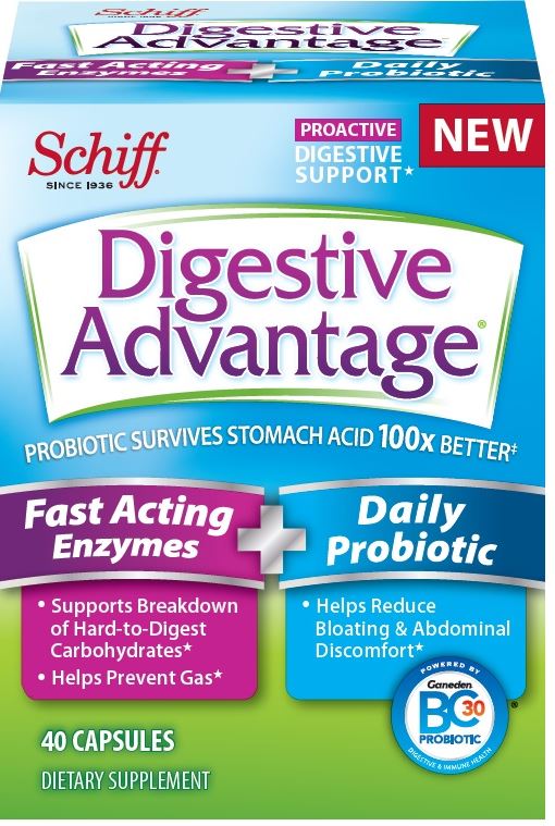 DIGESTIVE ADVANTAGE Fast Acting Enzymes Plus Daily Probiotic Capsules